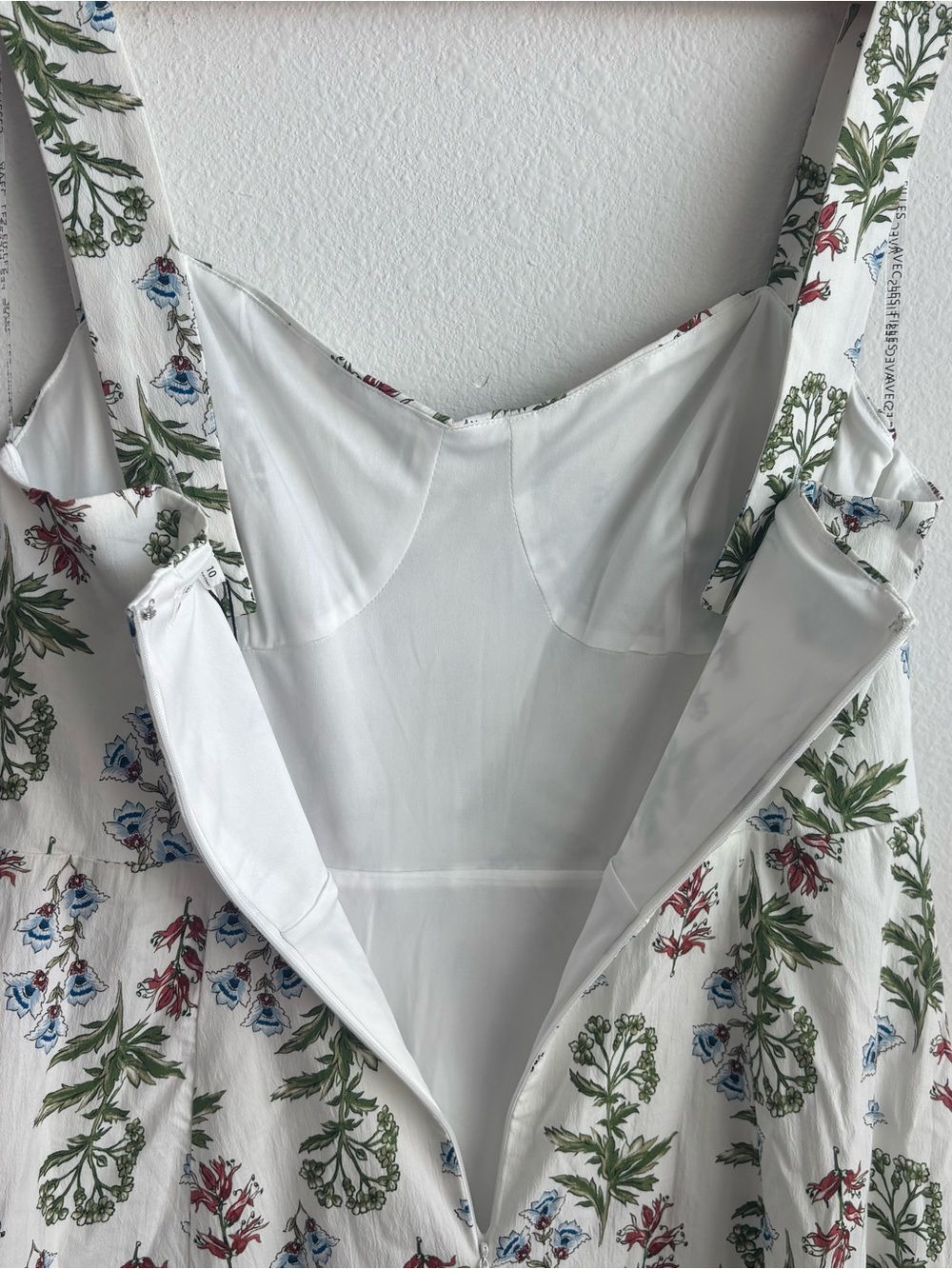 NWT Avec Les Filles White Maxi Bustier Cotton Dress Pastel Floral Print Feminine - Picture 6 of 10